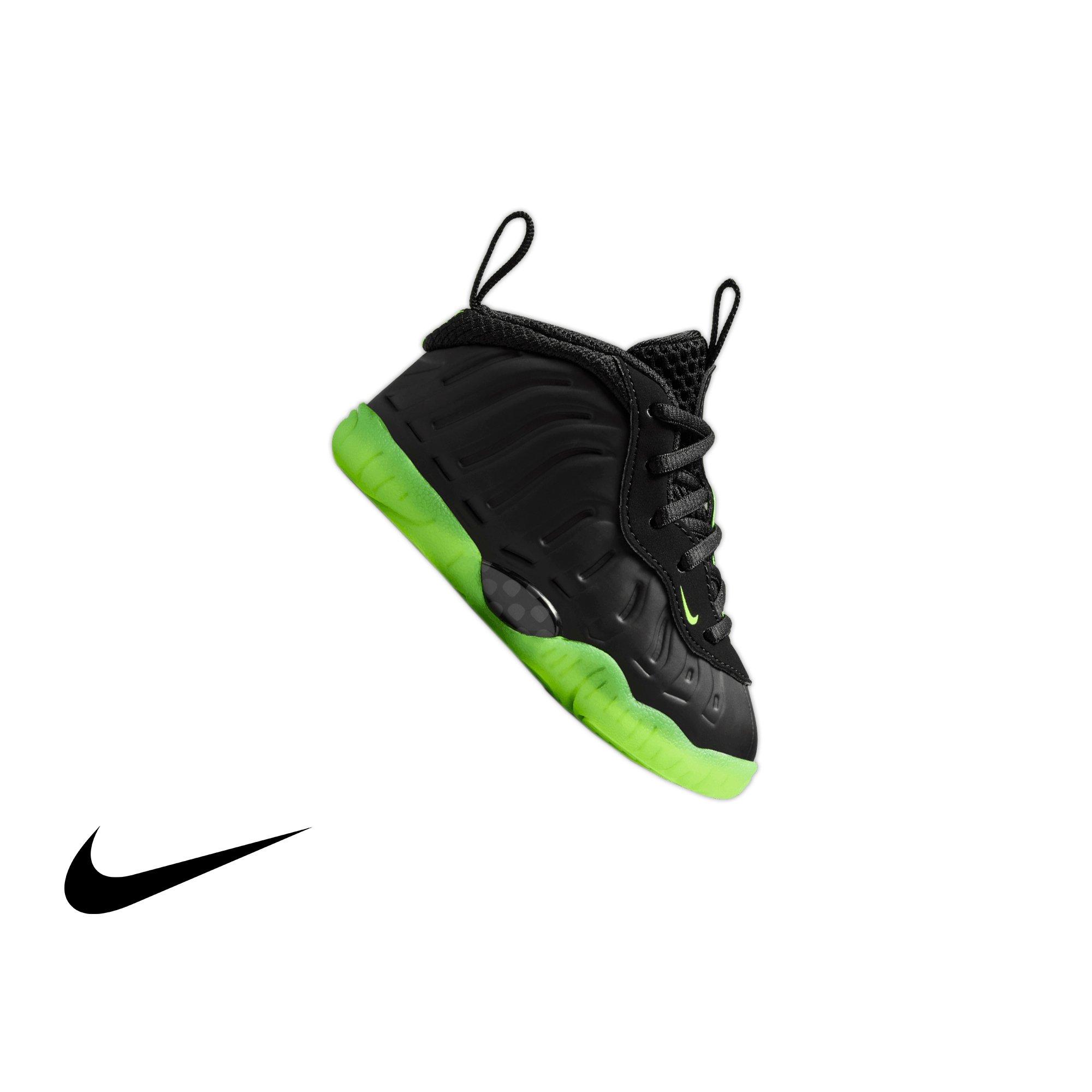 Nike Little Posite One Black Volt Toddler Kids Shoe Hibbett